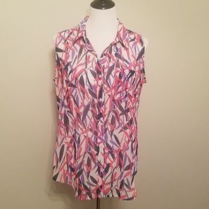 SOLD-Liz Claiborne Sheer sleeveless shirt